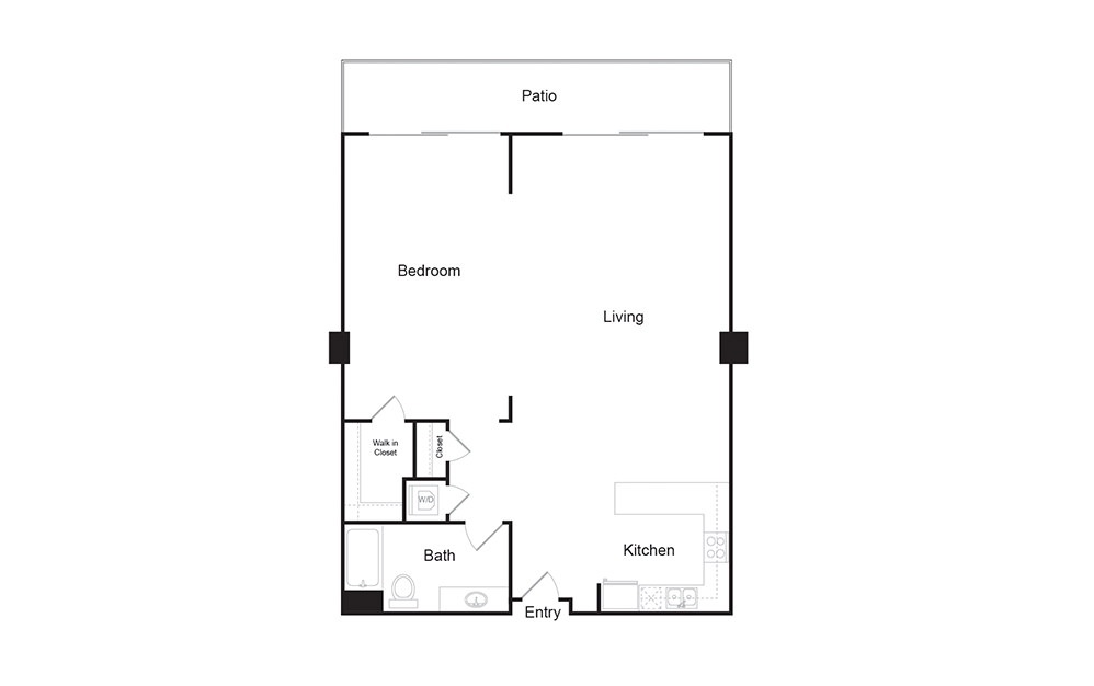 1L 1 bedroom 1 bath floor plan