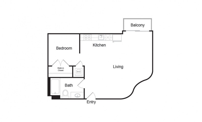 A1 1 bedroom 1 bath floor plan A1 1 bedroom 1 bath floor plan