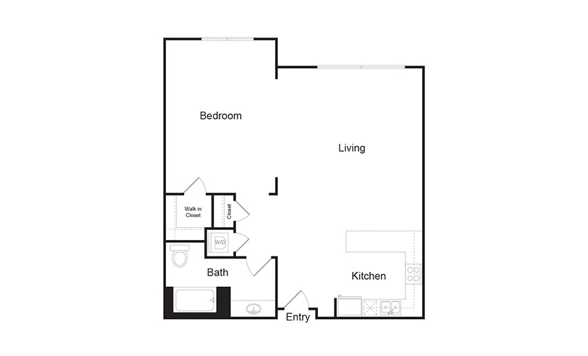 1F 1 bedroom 1 bath floor plan 1F 1 bedroom 1 bath floor plan