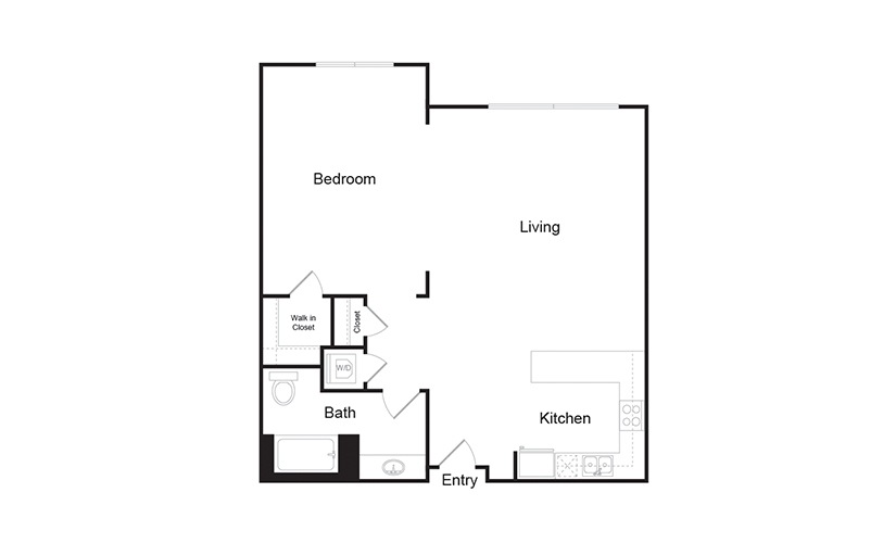1D 1 bedroom 1 bath floor plan 1D 1 bedroom 1 bath floor plan