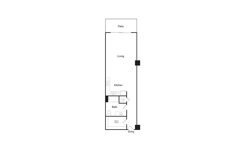 1E 1 bedroom 1 bath floor plan 1E 1 bedroom 1 bath floor plan
