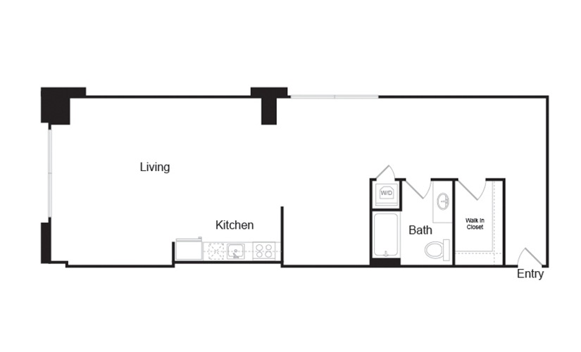 1H 1 bedroom 1 bath floor plan 1H 1 bedroom 1 bath floor plan