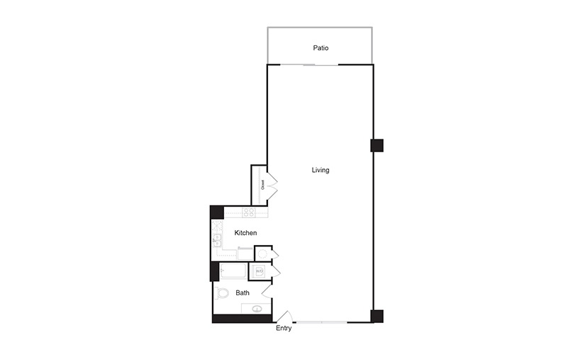 1I 1 bedroom 1 bath floor plan 1I 1 bedroom 1 bath floor plan